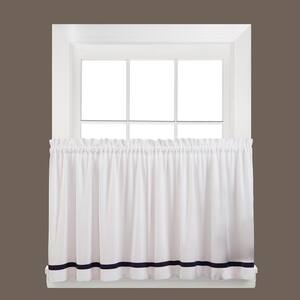 Kate 36 in. L Polyester Tier Curtain in Black (2-Pack)