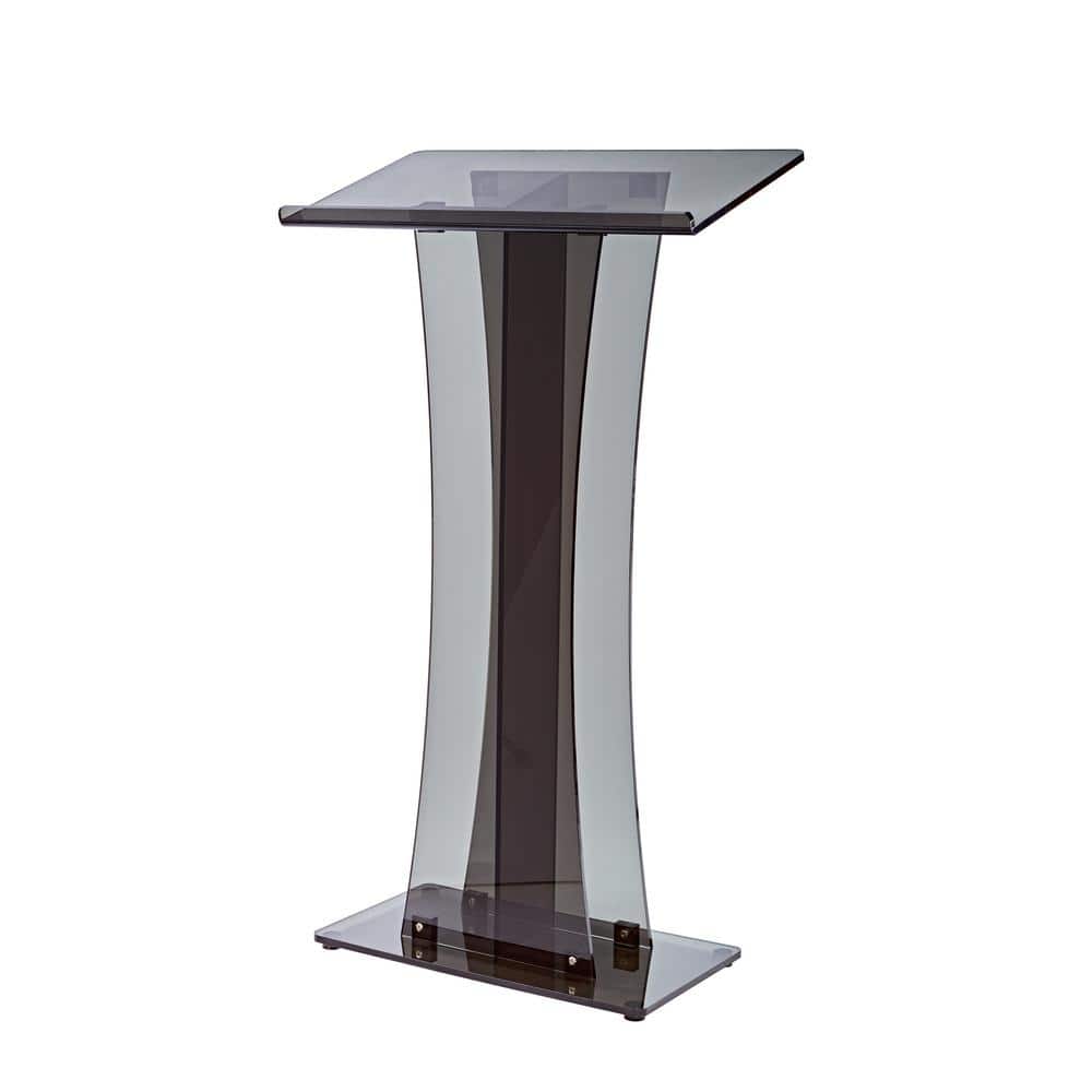 26 in. W Black Acrylic Speaker Podium Lectern Standing Desk