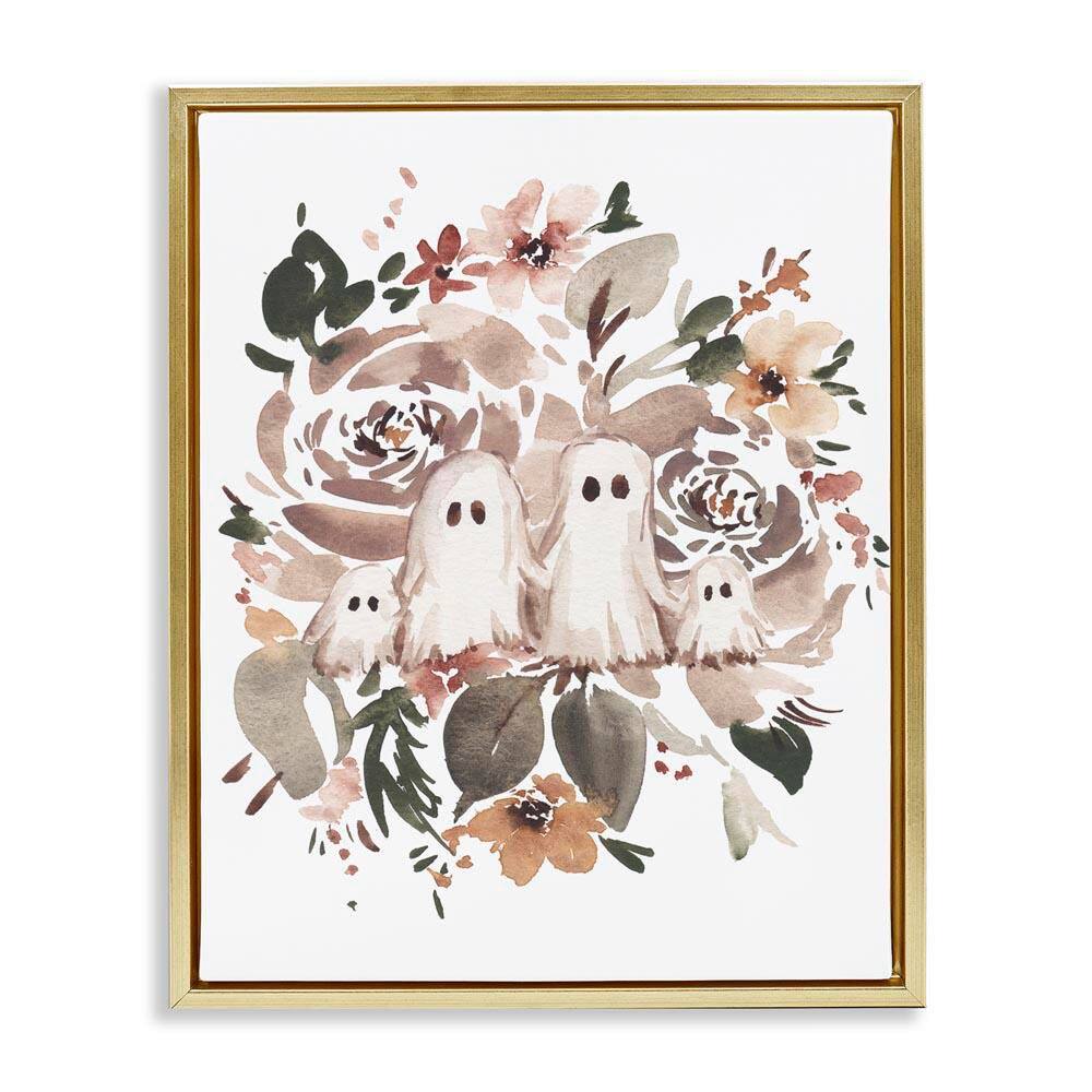 Little Ghosts with Botanicals by Amanda Cook Gold Floater Frame Nature Graphic Art Print 31 in. x 25 in. price history on PriceWatchPro
