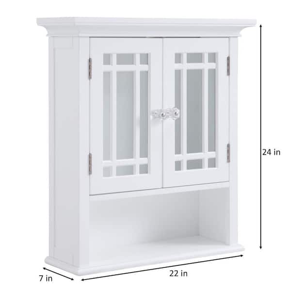 Teamson Home Neal 22-in x 24-in x 7-in White Bathroom Wall Cabinet
