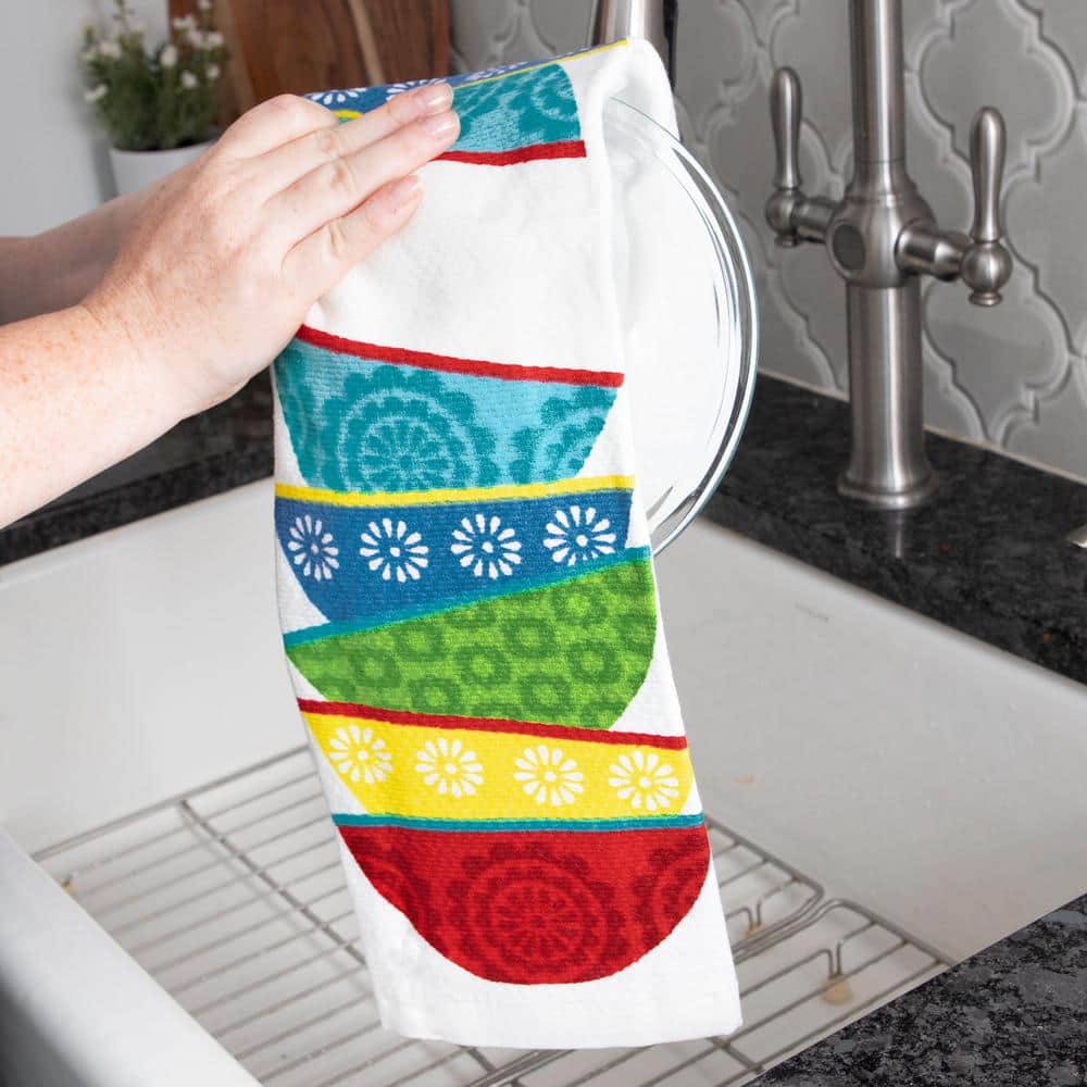 Colorful Cotton Dual-Purpose Kitchen Dish Towel Set, 2-Pack