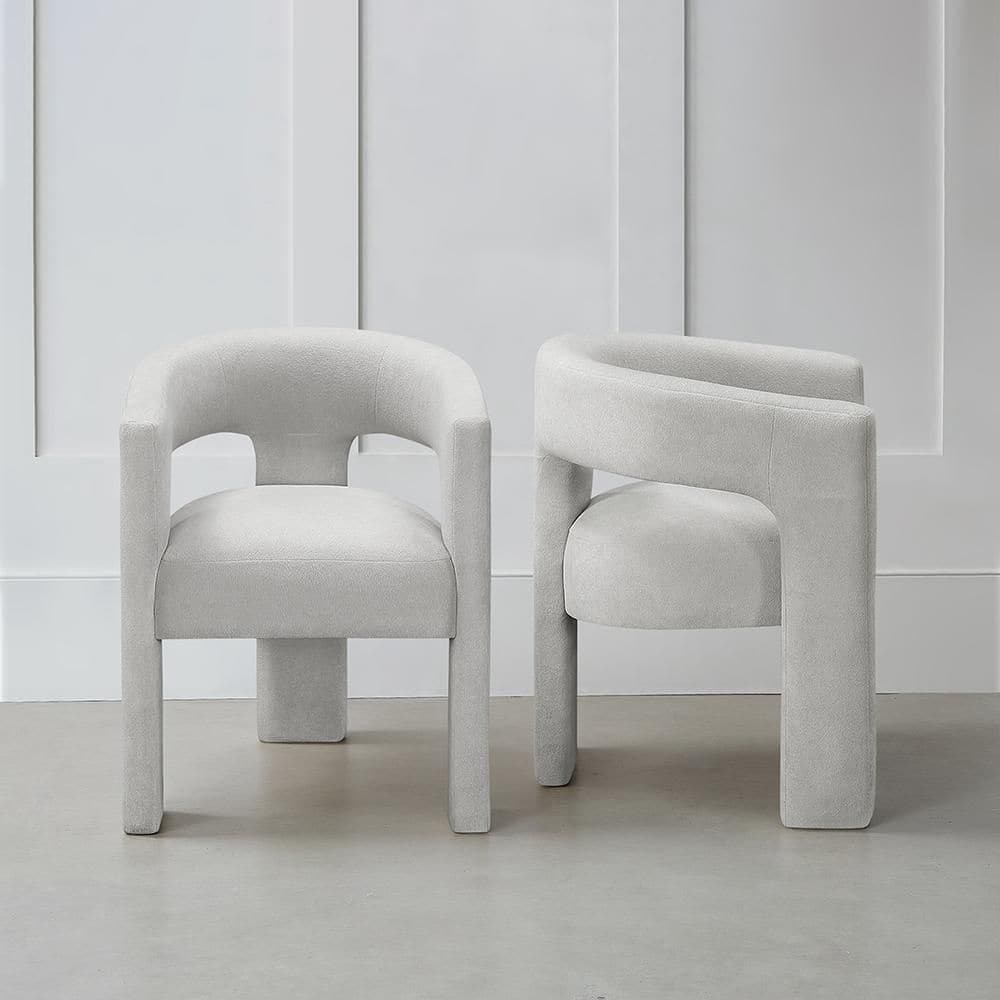 Emilia Light Gray Boucle Fabric Upholstered Dining Chair (Set of 2) price history on PriceWatchPro