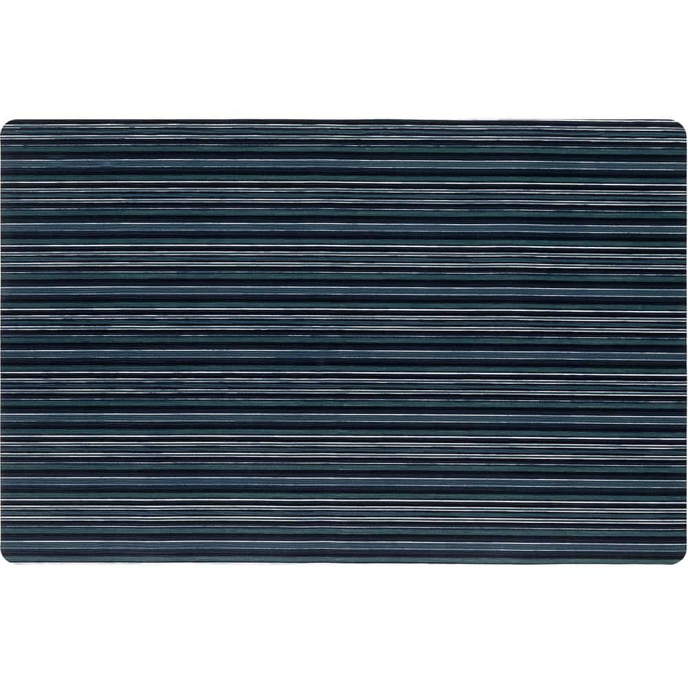 Home Dynamix Smooth Step Blue Stripe 24 In. X 35 In. Machine Washable 