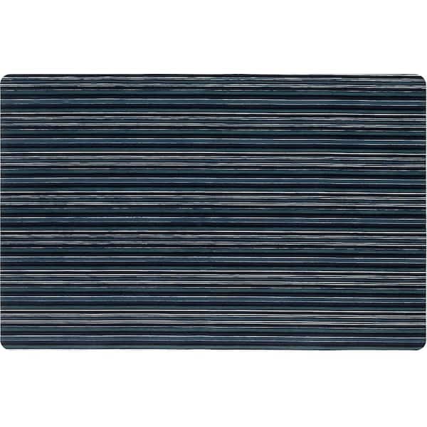Home Dynamix Smooth Step Blue Stripe 24 in. x 35 in. Machine Washable ...