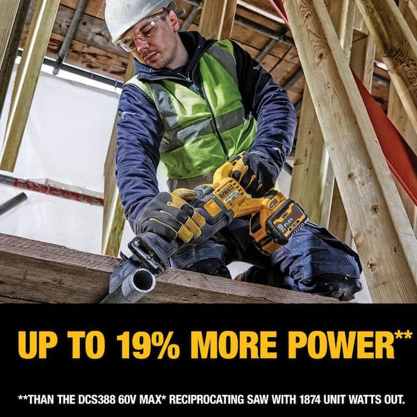 DEWALT FLEXVOLT 60V MAX Cordless Brushless Reciprocating Saw Tool Only DCS389B The Home Depot