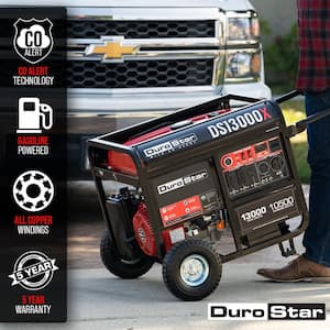 13,000/10,500-Watt 500 cc Electric Push Start Gas Portable Home Power Back Up Generator with CO Alert