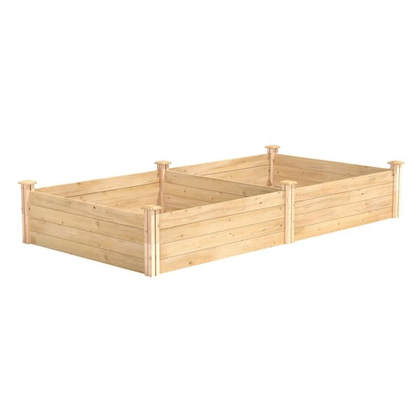 Classic Natural Wood Cedar Rectangle Raised Garden Bed (96 in. L x 48 in. W x 14 in. H)