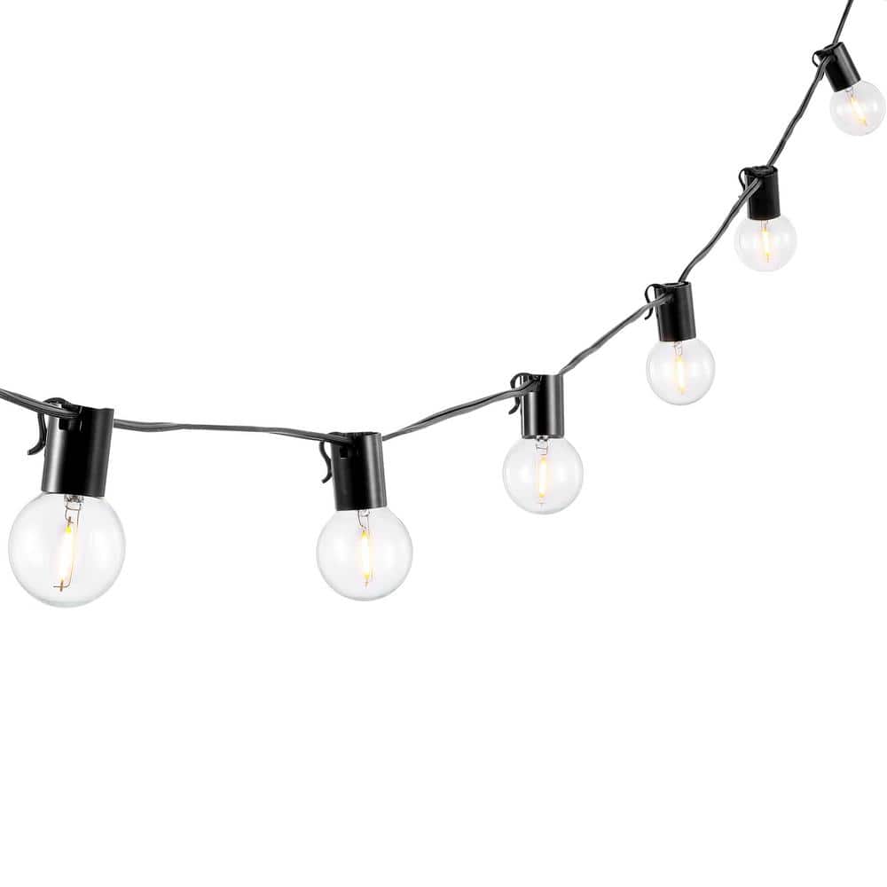 Huron 10-Light Black LED Outdoor String Lights