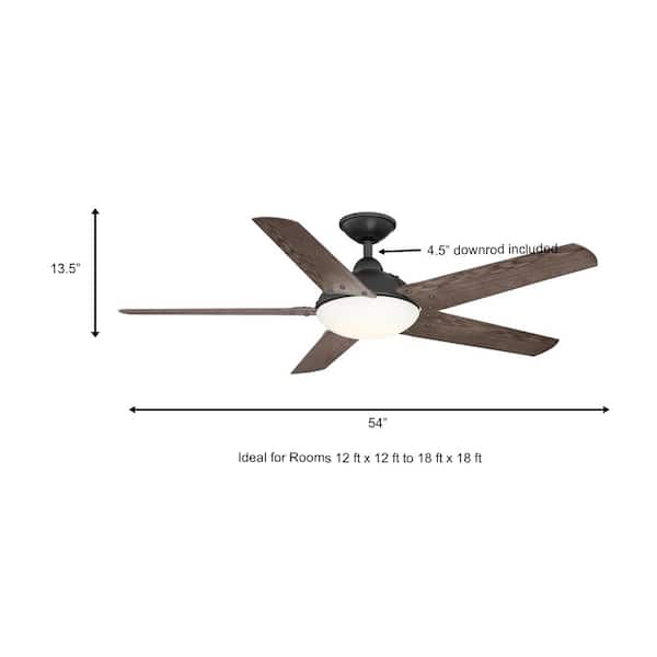 Home Decorators Collection Dr 54 In, Home Depot Ceiling Fan Size Guide