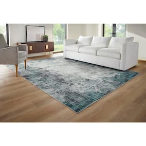 Harmony Gray 5 ft. x 7 ft. Abstract Indoor Machine Washable Area Rug