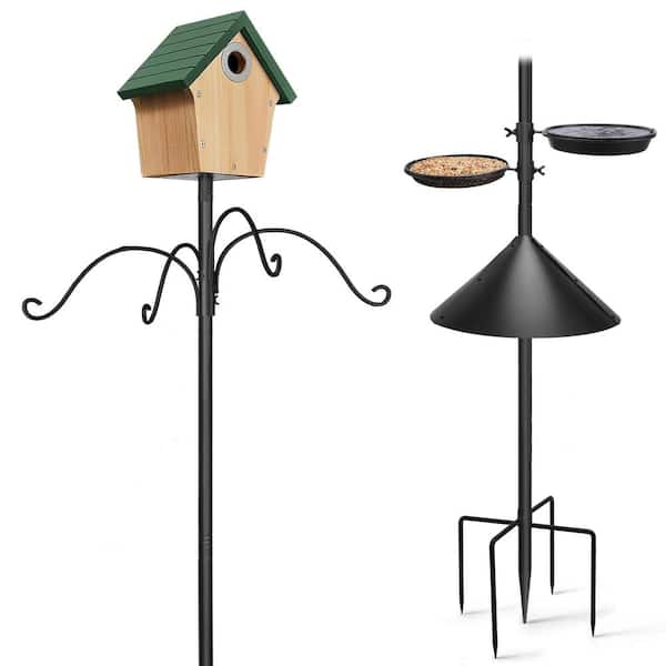 FAWEY TRED INC 93 in. Steel Shepard's Hooks for Outdoor, Heavy Duty Bird Feeder Pole Bird House Stand Mount Kit