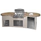 3-Piece BBQ Island with 32 in. BBQ Grill