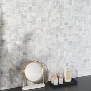 Countryside Interlocking Carrara 11.81 in. x 11.81 in. Natural Marble Floor and Wall Mosaic Tile (0.96 sq. ft./Each)