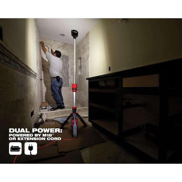 Milwaukee - M12 12V Lithium-Ion Cordless 1400 Lumen ROCKET LED Stand Work Light w/High Output 2.5 Ah Battery