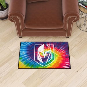 Vegas Golden Knights Golden Knights Tie Dye 19 in. x 30 in. Starter Mat Accent Rug