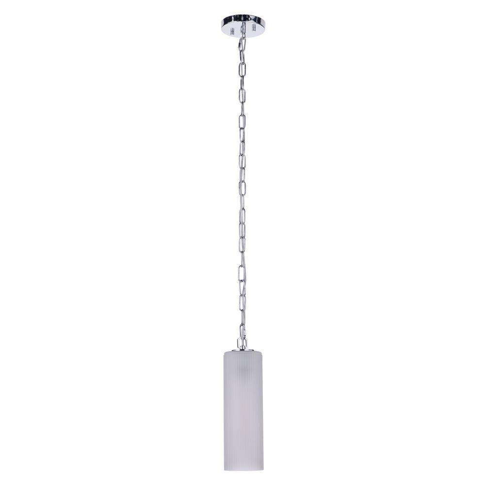Myos 60-Watt 1-Light Chrome Finish Dining/Kitchen Island Mini Pendant Light w/ Frosted Ribbed Glass, No Bulbs Included price history on PriceWatchPro