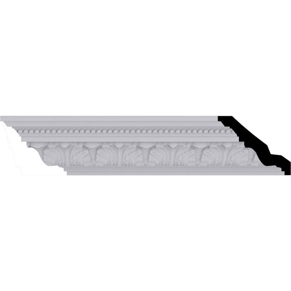Primed White Polyurethane Geometric Crown Moulding Sample