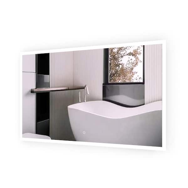 AUTHENTIK 48 in. W x 30 in. H Rectangular Landscape Frameless Wall Mounted LED Bathroom Vanity Mirror