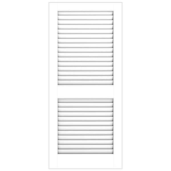 32 in. x 80 in. x 1-3/8 in.  2-1/2 in Louver, Primed Wood Door Slab