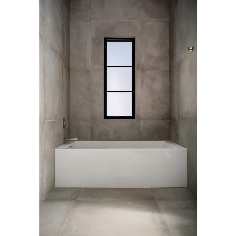 Sydney 60'' x 32'' White Acrylic Alcove Bathtub with Jets
