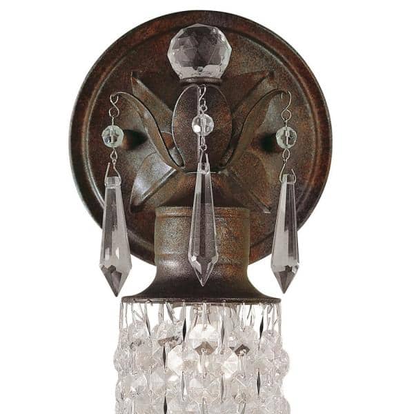 Versailles Inspired British Bronze Wall Sconce with Crystal Accents