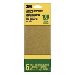 3-2/3 in. x 9 in. Aluminum Oxide General Purpose Sanding Sheets (6-Pack)