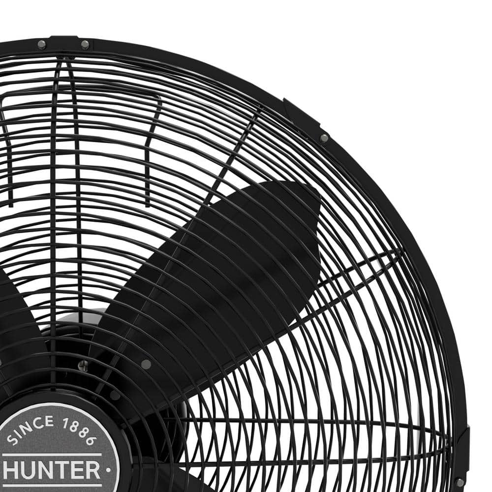 Matte Black 16-Inch Oscillating Wall Mounted Fan with Adjustable Head