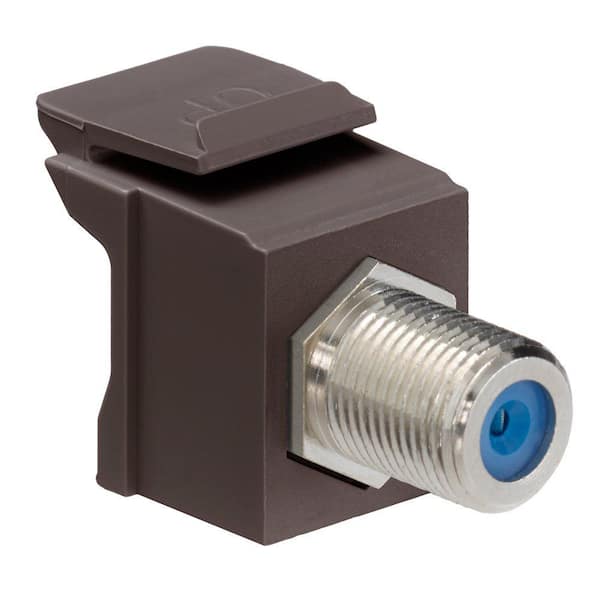 Leviton QuickPort F-Type Nickel-Plated Connector, Brown