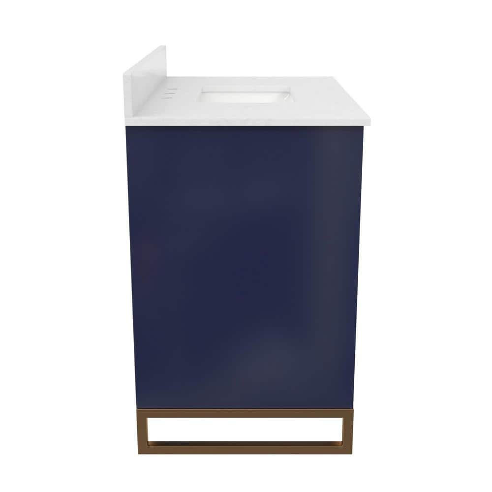 Leona 36" Navy and Gold Metal Bathroom Vanity