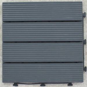 12 in. x 12 in. Plastic Deck Tile in Charcoal Gray (9-Piece)