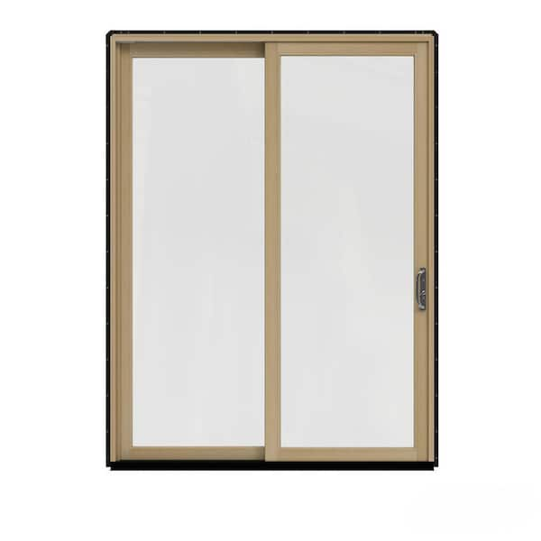 JELD-WEN 72 in. x 96 in. W-2500 Contemporary Black Clad Wood Right-Hand Full Lite Sliding Patio Door w/Unfinished Interior