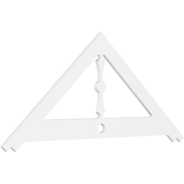 Ekena Millwork 1 in. x 72 in. x 30 in. (10/12) Pitch Artisan Gable Pediment Architectural Grade PVC Moulding