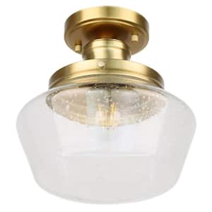 Tatahance 10 in. 1-Light Gold Semi-Flush Mount Ceiling Light
