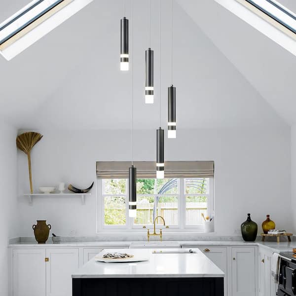 ZHLWIN Home Lighting 11.81 in. Black 5-Light Modern Dimmable