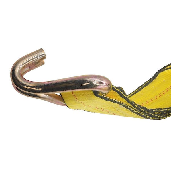 Everest S1022 Ratchet Tie Down – Yellow, 2” X 27’, Standard F Hook, Heavy-Duty For Commercial Use