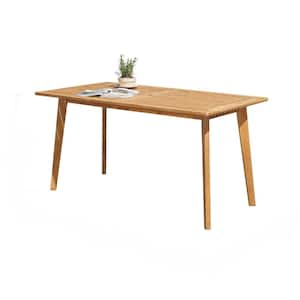 59 in. Wood Outdoor Dining Table Seat 4 in natural