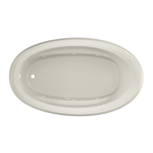 JACUZZI SIGNATURE 71 in. x 41 in. Oval Whirlpool Bathtub with Left Drain in Oyster With Heater