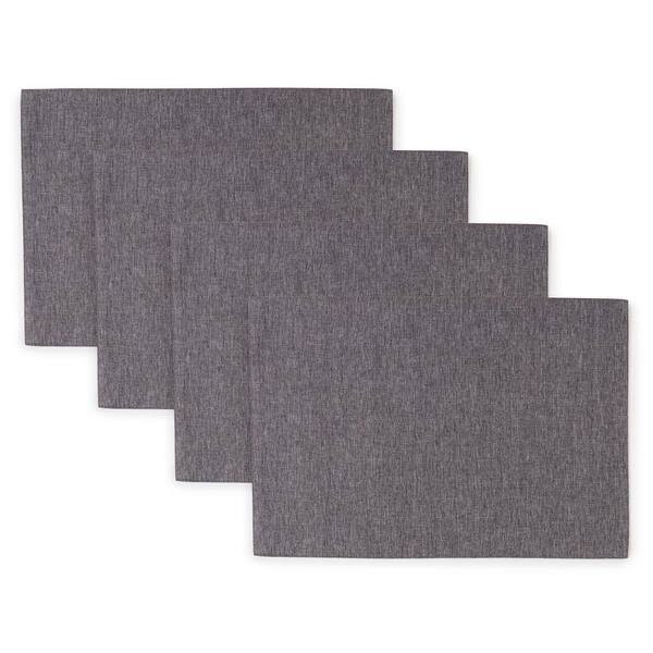 TOWN & COUNTRY LIVING Somers 13 in. W x 17.5 in. H Charcoal Grey Polyester Placemat (Set of 4)