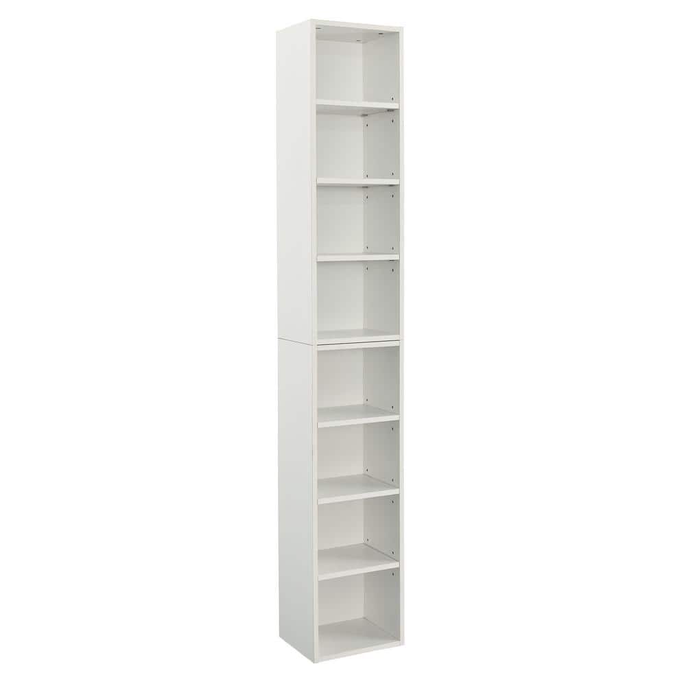 11.61 in. W x 9.25 in. D x 70.87 in. H White Display Linen Cabinet with Boo