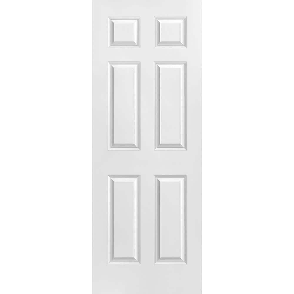 Masonite 30 in. x 80 in. 6 Panel Smooth Solid Core Primed Composite