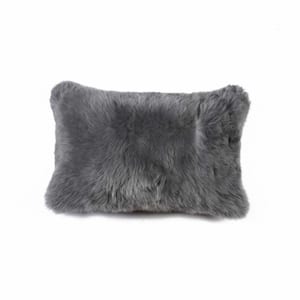 Josephine Gray Solid Color Microsuede 12 in. L x 20 in. W Throw Pillow
