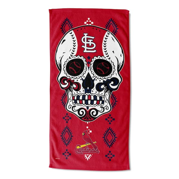 THE NORTHWEST GROUP MLB Cardinals Candy Skull Printed Cotton/Polyester Blend Multicolor Beach Towel