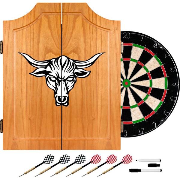 Trademark Wood Finish Dart Cabinet Set - WWE The Rock