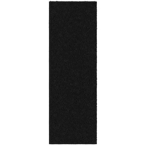 Mirage Collection Non-Slip Rubberback Solid Soft Black 2 ft. x 6 ft. Indoor Runner Rug