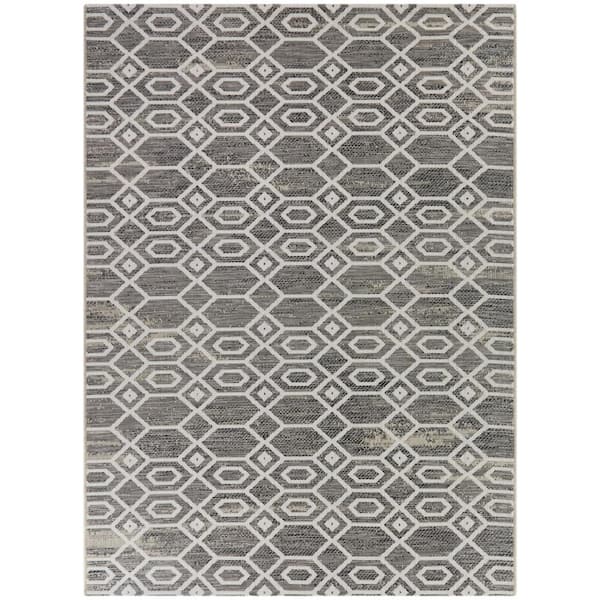 Balta Marvell Taupe 8 Ft X 10 Ft Geometric Indooroutdoor Area Rug 3116423 The Home Depot