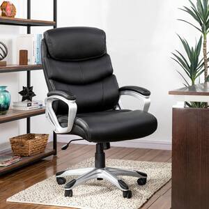 Black PU Leather Gaslift Adjustable Height Swivel Office Chair
