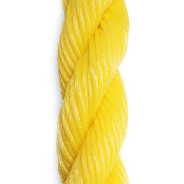 BOEN 1/4 in. x 100 ft. Yellow 3-Strand Twisted Polypropylene Rope