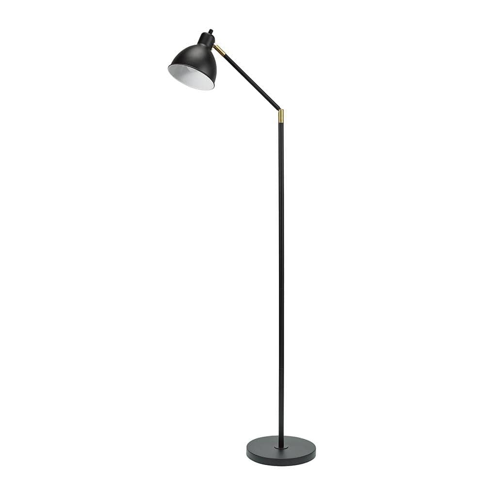 heet Schurk Min Cresswell 54.5 in. Articulating Floor Lamp with Antique Brass Accents  20093-001 - The Home Depot