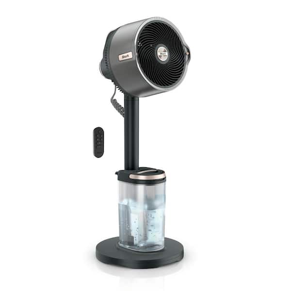 Shark FlexBreeze ProMist 13 in. 5 Speeds Pedestal Fan in Grey with Up to 24-Hr Battery, Oscillating, Corded or Cordless