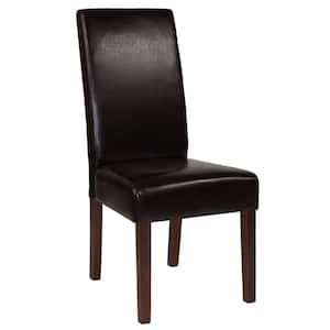 Brown Leather Faux Leather Dining Chair